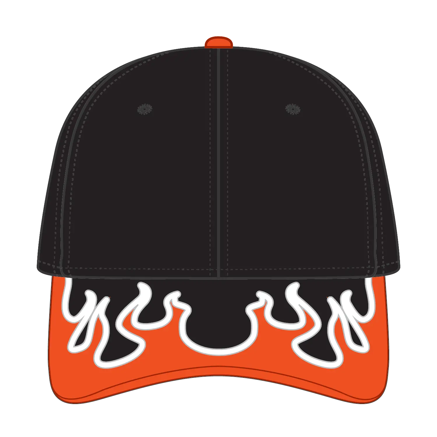 OTTO 58-755 6 Panel Low Profile Baseball Cap - Blk/N.Org/Wht - Blk/N.Org/Wht / 6 1/2’’ - 7 5/8’’