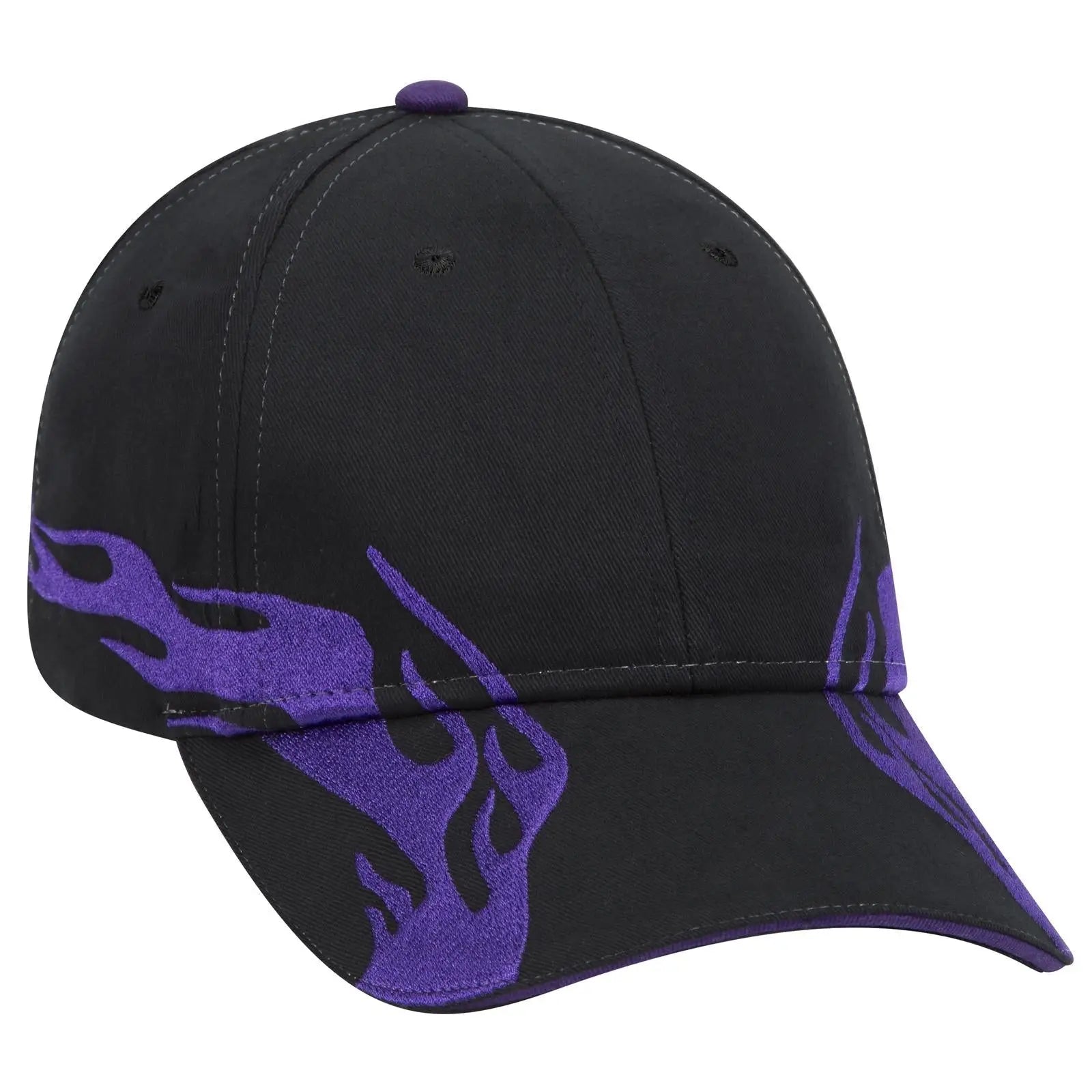 OTTO 58-755 6 Panel Low Profile Baseball Cap - Blk/Pur/Pur - Blk/Pur/Pur / 6 1/2’’ - 7 5/8’’