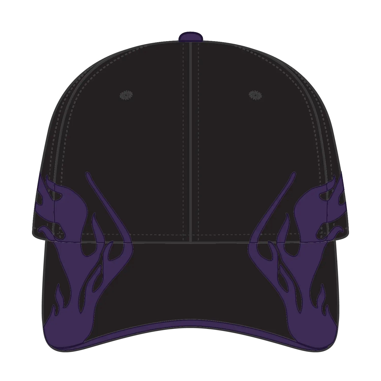 OTTO 58-755 6 Panel Low Profile Baseball Cap - Blk/Pur/Pur - Blk/Pur/Pur / 6 1/2’’ - 7 5/8’’