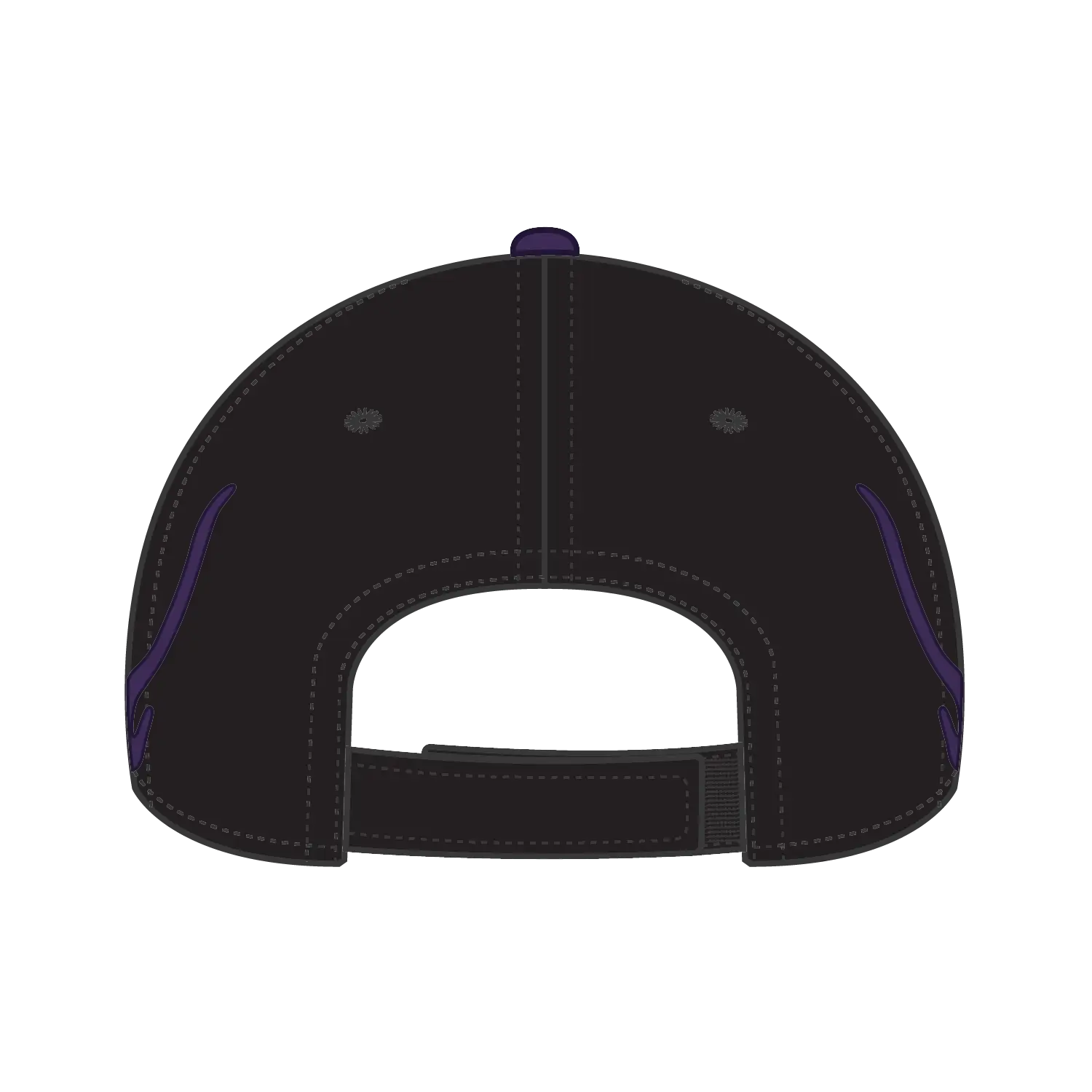OTTO 58-755 6 Panel Low Profile Baseball Cap - Blk/Pur/Pur - Blk/Pur/Pur / 6 1/2’’ - 7 5/8’’