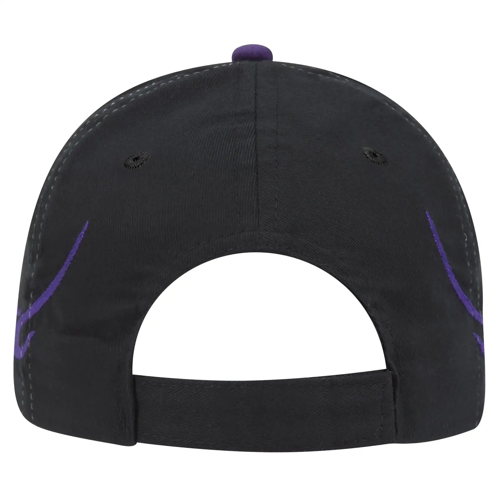 OTTO 58-755 6 Panel Low Profile Baseball Cap - Blk/Pur/Pur - Blk/Pur/Pur / 6 1/2’’ - 7 5/8’’