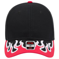 OTTO 58-755 6 Panel Low Profile Baseball Cap - Blk/Red/Wht - Blk/Red/Wht / 6 1/2’’ - 7 5/8’’