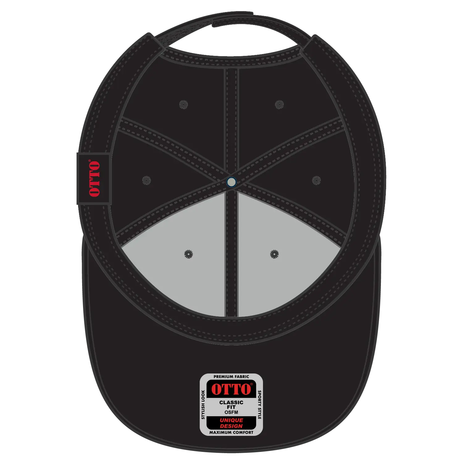 OTTO 58-755 6 Panel Low Profile Baseball Cap - Blk/Ryl/Wht - Blk/Ryl/Wht / 6 1/2’’ - 7 5/8’’