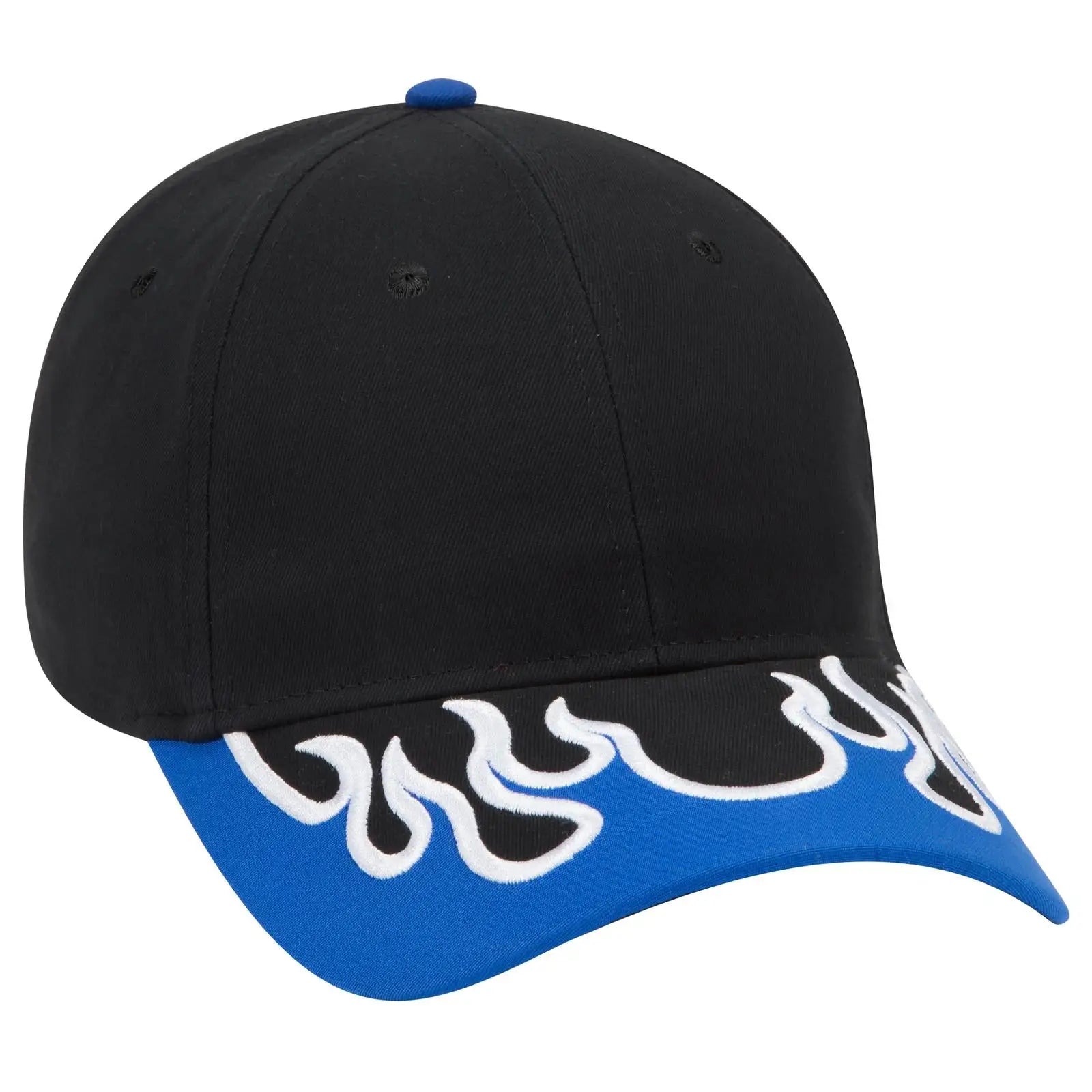 OTTO 58-755 6 Panel Low Profile Baseball Cap - Blk/Ryl/Wht - Blk/Ryl/Wht / 6 1/2’’ - 7 5/8’’