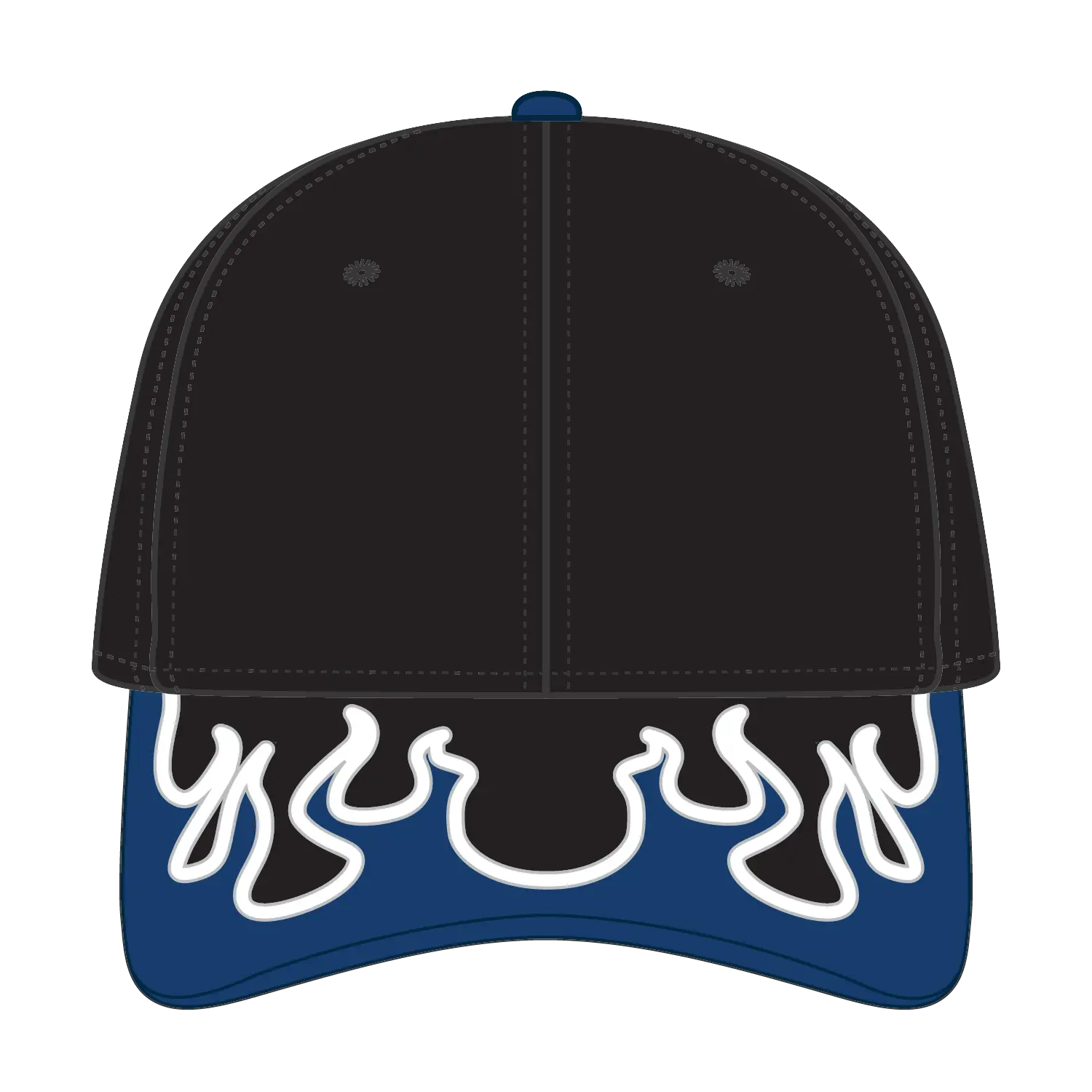 OTTO 58-755 6 Panel Low Profile Baseball Cap - Blk/Ryl/Wht - Blk/Ryl/Wht / 6 1/2’’ - 7 5/8’’