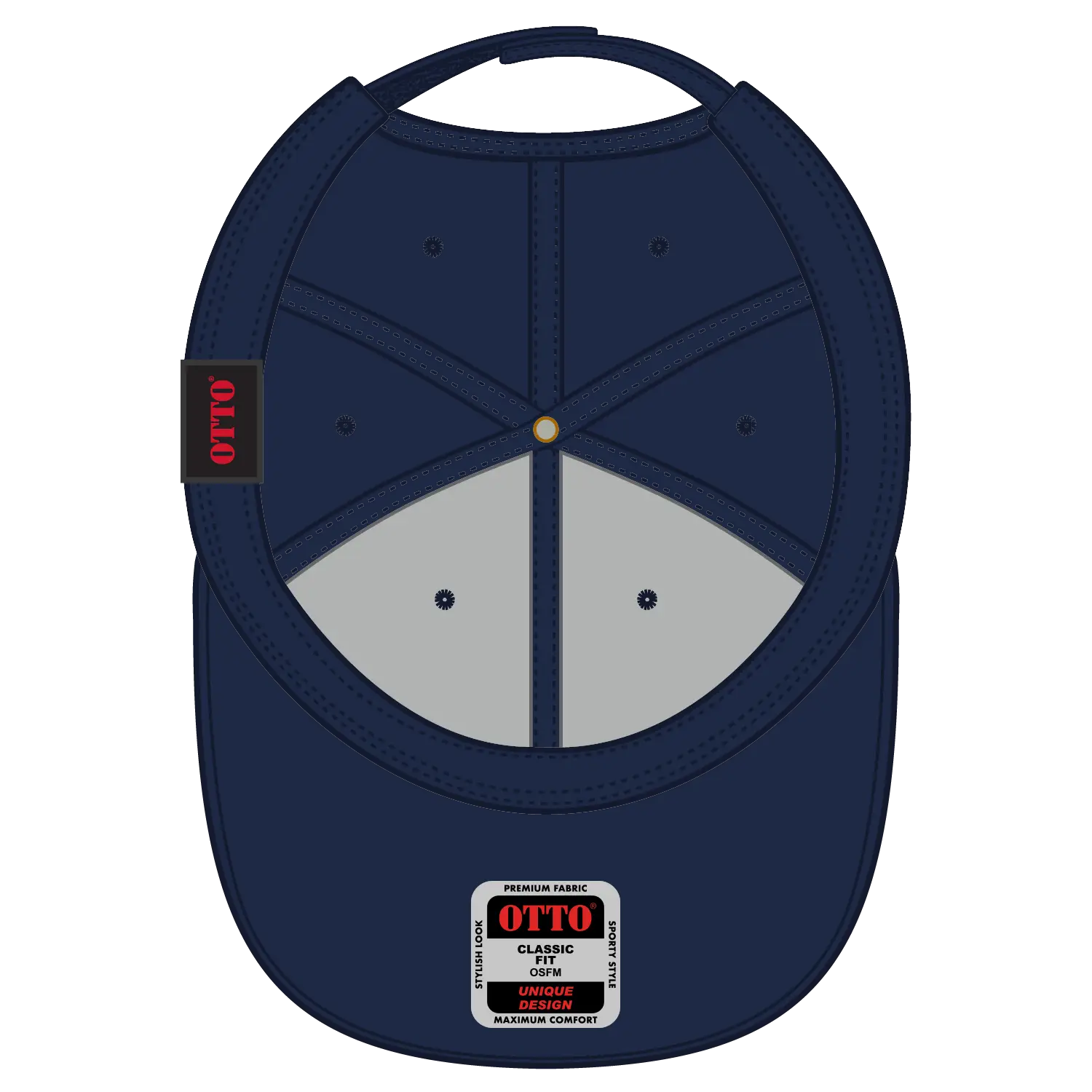 OTTO 58-755 6 Panel Low Profile Baseball Cap - Nvy/Gld/Gld - Nvy/Gld/Gld / 6 1/2’’ - 7 5/8’’