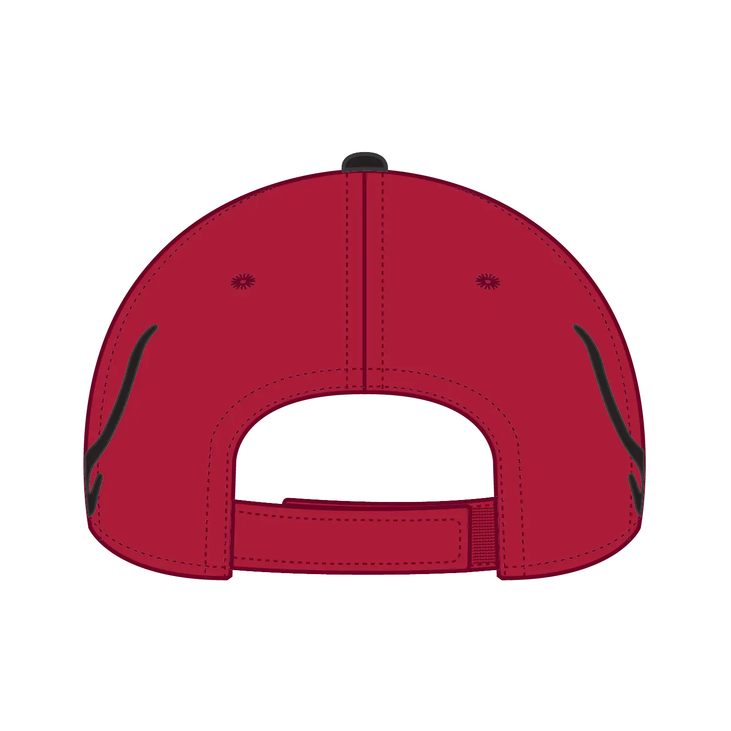 OTTO 58-755 6 Panel Low Profile Baseball Cap - Red/Blk/Blk - Red/Blk/Blk / 6 1/2’’ - 7 5/8’’