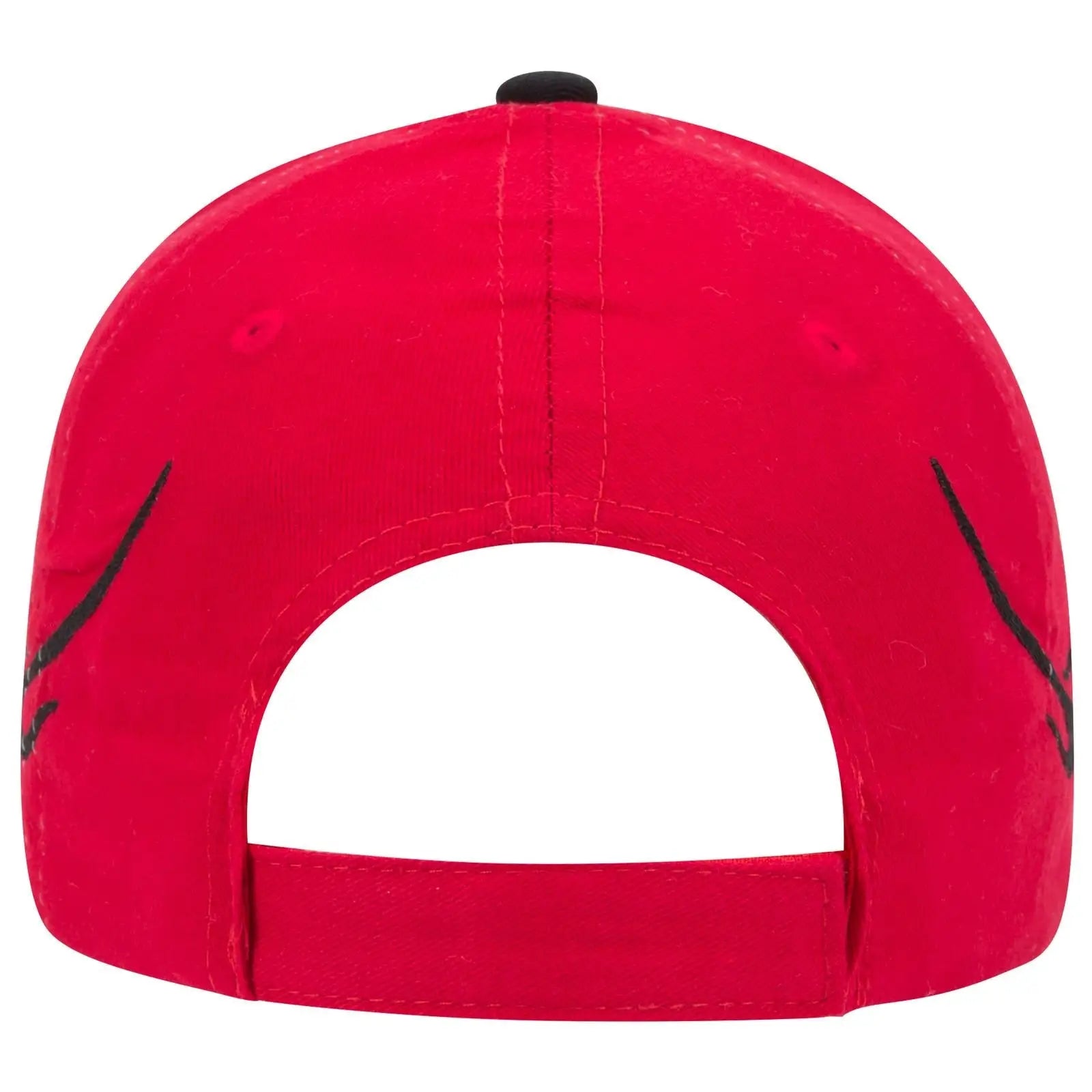 OTTO 58-755 6 Panel Low Profile Baseball Cap - Red/Blk/Blk - Red/Blk/Blk / 6 1/2’’ - 7 5/8’’