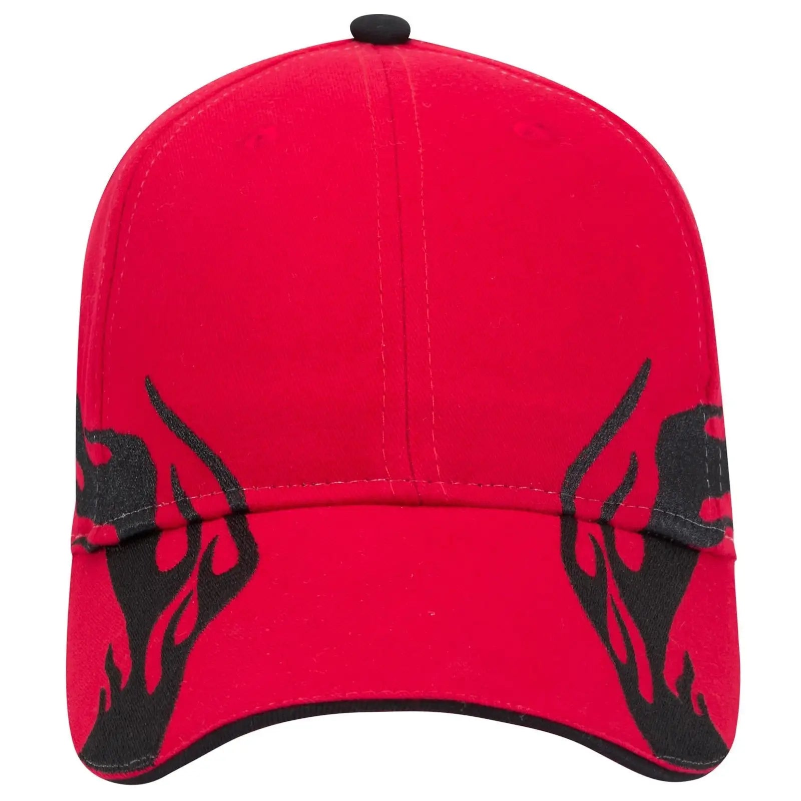 OTTO 58-755 6 Panel Low Profile Baseball Cap - Red/Blk/Blk - Red/Blk/Blk / 6 1/2’’ - 7 5/8’’