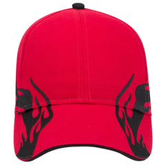 OTTO 58-755 6 Panel Low Profile Baseball Cap - Red/Blk/Blk - Red/Blk/Blk / 6 1/2’’ - 7 5/8’’