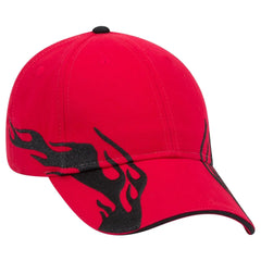 OTTO 58-755 6 Panel Low Profile Baseball Cap - Red/Blk/Blk - Red/Blk/Blk / 6 1/2’’ - 7 5/8’’