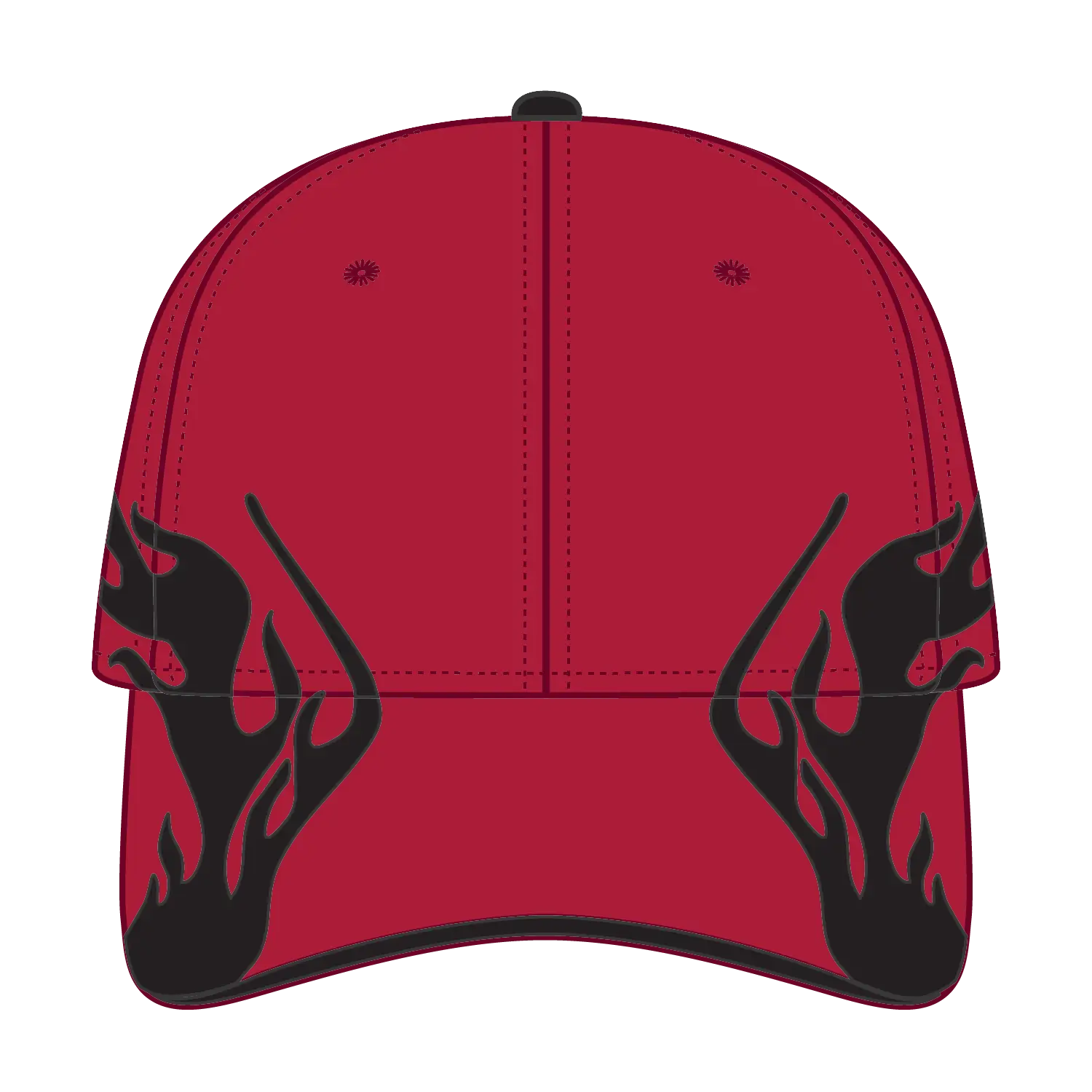 OTTO 58-755 6 Panel Low Profile Baseball Cap - Red/Blk/Blk - Red/Blk/Blk / 6 1/2’’ - 7 5/8’’