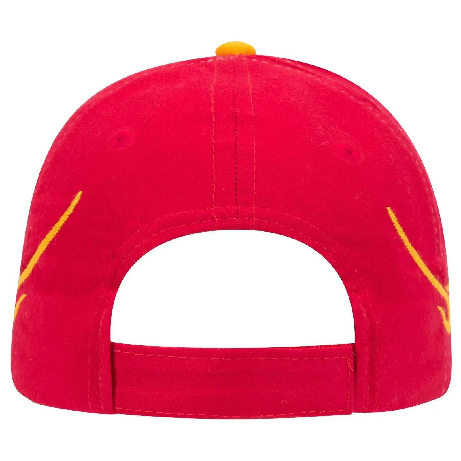 OTTO 58-755 6 Panel Low Profile Baseball Cap - Red/Gld/Gld - Red/Gld/Gld / 6 1/2’’ - 7 5/8’’