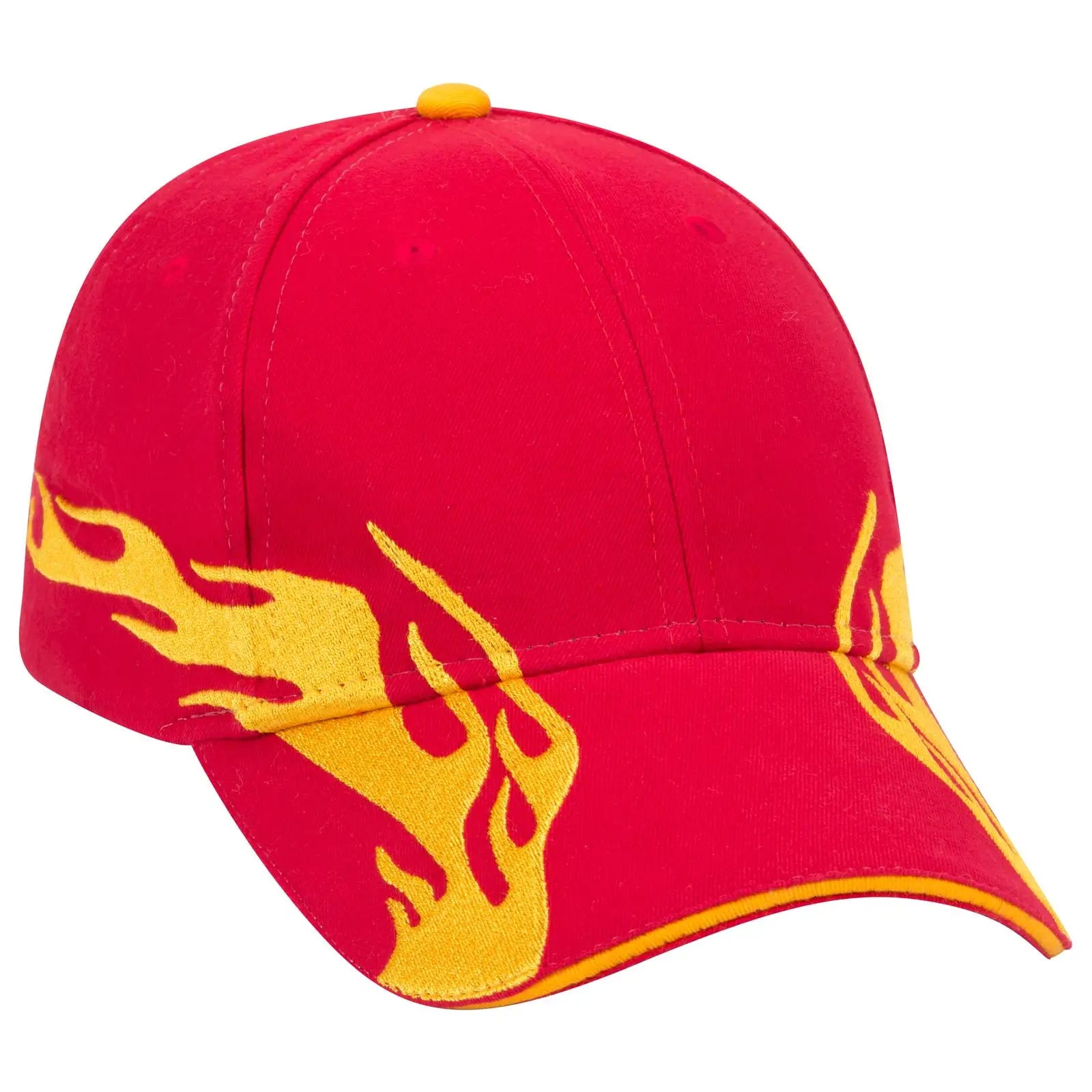 OTTO 58-755 6 Panel Low Profile Baseball Cap - Red/Gld/Gld - Red/Gld/Gld / 6 1/2’’ - 7 5/8’’