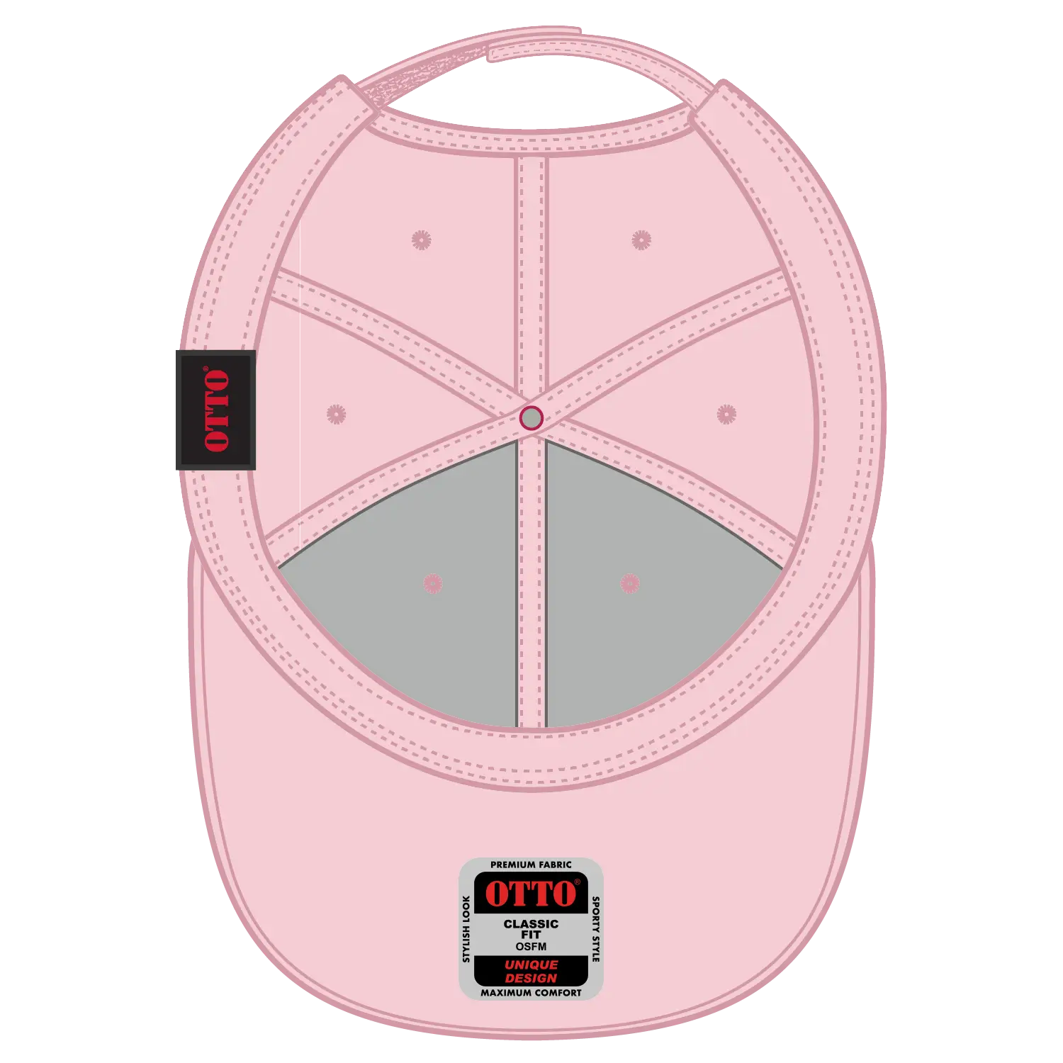 OTTO 58-755 6 Panel Low Profile Baseball Cap - S.Pnk/H.Pnk/H.Pnk - S.Pnk/H.Pnk/H.Pnk / 6 1/2’’ - 7 5/8’’