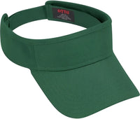 OTTO 60-263 100% Cotton Brushed Bull Denim Sun Visors - Dark Green - Forest / One Size Fits Most