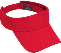 OTTO 60-263 100% Cotton Brushed Bull Denim Sun Visors - Red - Red / One Size Fits Most