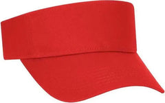 OTTO 60-662 100% Cotton Twill Youth Sun Visor - Red - Red / Youth