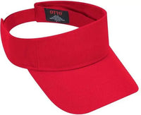 OTTO 60-662 6 Rows Stitching 100% Cotton Twill Sun Visors - Red - Red / One Size Fits Most