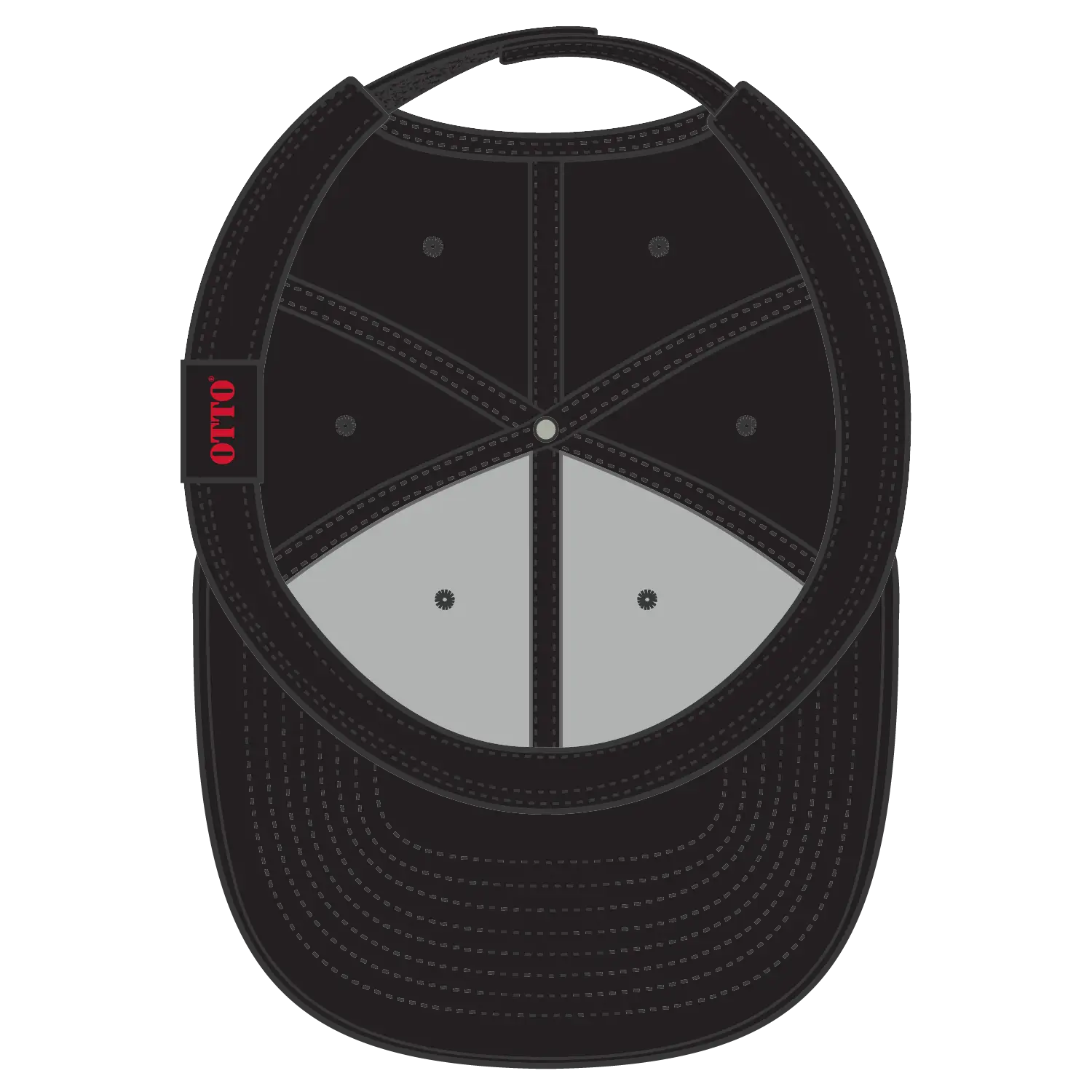 OTTO 62-321 Young Adult 6 Panel Low Profile Baseball Cap - Black - Black / 6’’ - 7 1/8’’