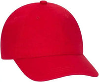 OTTO 64-1290 Youth 6 Panel Low Profile Dad Hat - Red - Red / Youth