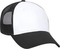 OTTO 65-1291 Youth 6 Panel Low Profile Baseball Cap - Black White Black - Black White / Youth