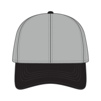 OTTO 69-291 4 Panel Ponytail Cap - Blk/Gry - Blk/Gry / 7 3/8’’ - 7 5/8’