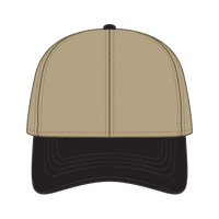 OTTO 69-291 4 Panel Ponytail Cap - Blk/Kha - Blk/Kha / 7 3/8’’ - 7 5/8’