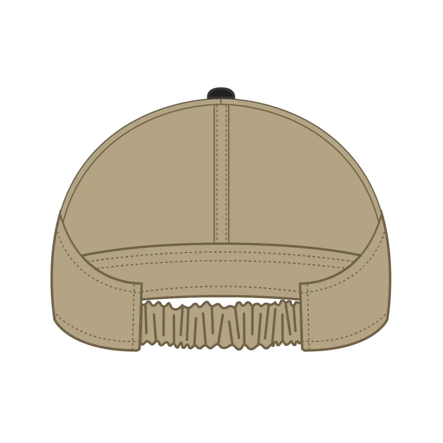 OTTO 69-291 4 Panel Ponytail Cap - Blk/Kha