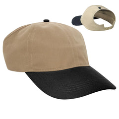 OTTO 69-291 4 Panel Ponytail Cap - Blk/Kha