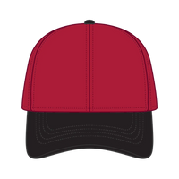 OTTO 69-291 4 Panel Ponytail Cap - Blk/Red - Blk/Red / 7’’ - 7 1/4’’