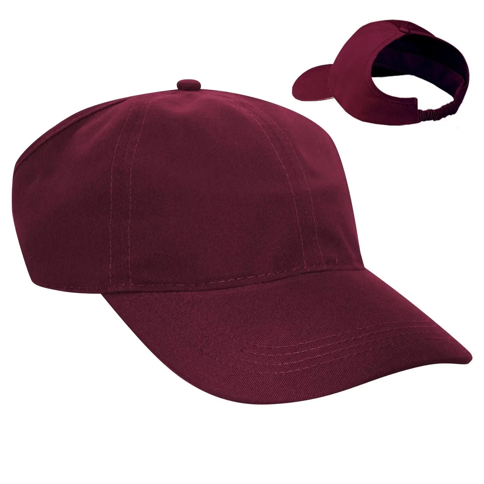 OTTO 69-291 4 Panel Ponytail Cap - Burg. Marn