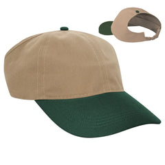 OTTO 69-291 4 Panel Ponytail Cap - Dk.Grn/Kha - Dk.Grn/Kha / 7’’ - 7 1/4’’