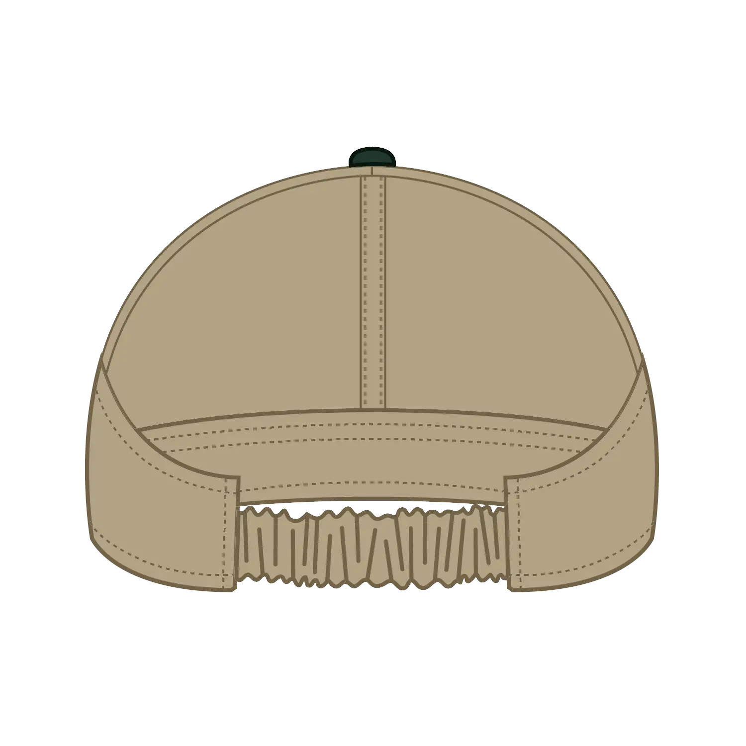 OTTO 69-291 4 Panel Ponytail Cap - Dk.Grn/Kha - Dk.Grn/Kha / 7’’ - 7 1/4’’