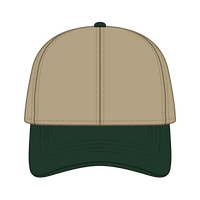 OTTO 69-291 4 Panel Ponytail Cap - Dk.Grn/Kha - Dk.Grn/Kha / 7’’ - 7 1/4’’