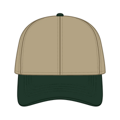 OTTO 69-291 4 Panel Ponytail Cap - Dk.Grn/Kha - Dk.Grn/Kha / 7’’ - 7 1/4’’