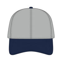 OTTO 69-291 4 Panel Ponytail Cap - Nvy/Gry - Nvy/Gry / 7 3/8’’ - 7 5/8’