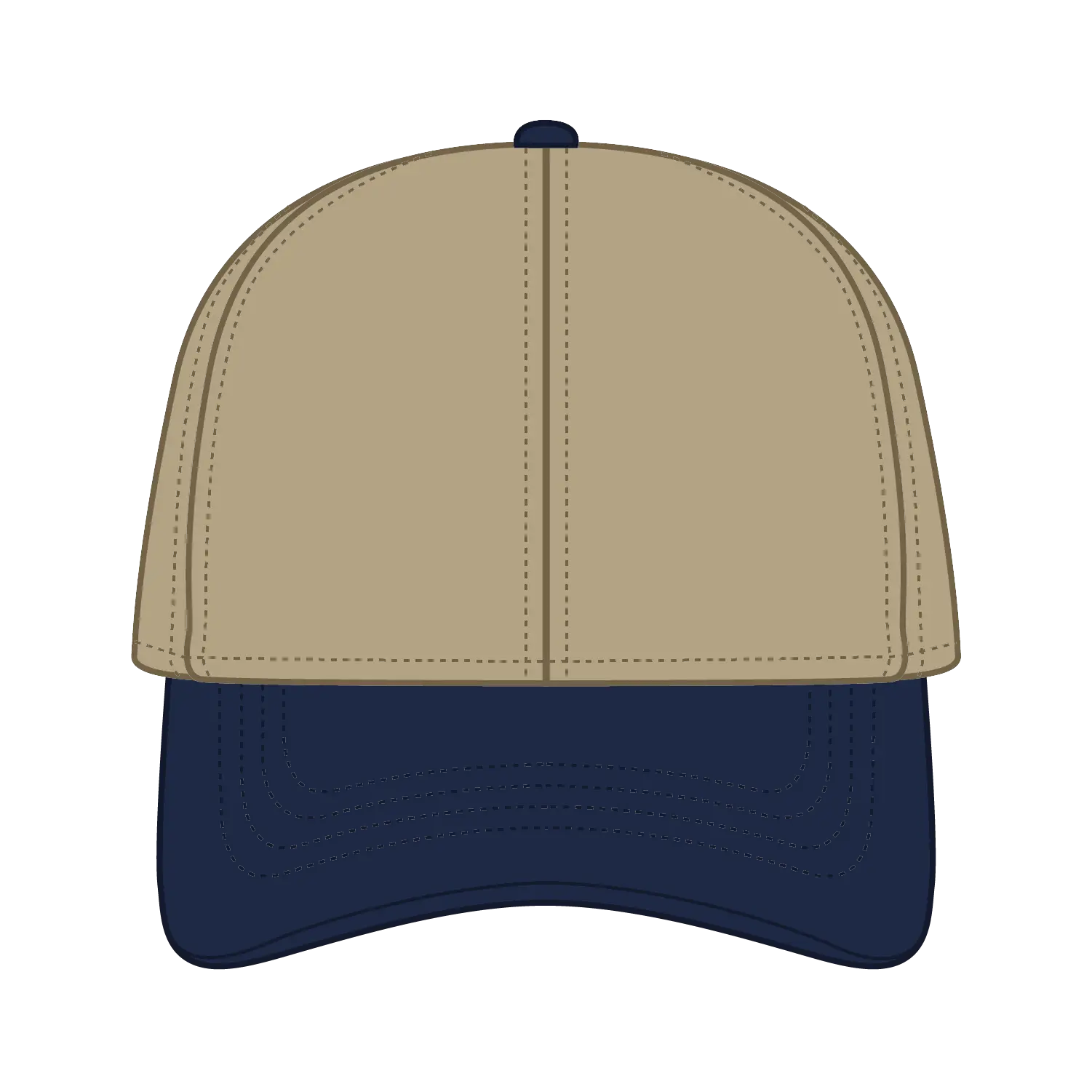 OTTO 69-291 4 Panel Ponytail Cap - Nvy/Kha - Nvy/Kha / 7 3/8’’ - 7 5/8’