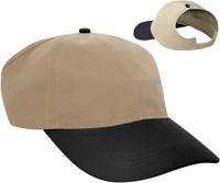 OTTO 69-291 Brushed Cotton Twill Ponytail Low Profile Pro Style Soft Crown Cap - Black Khaki - Black Khaki / S/M