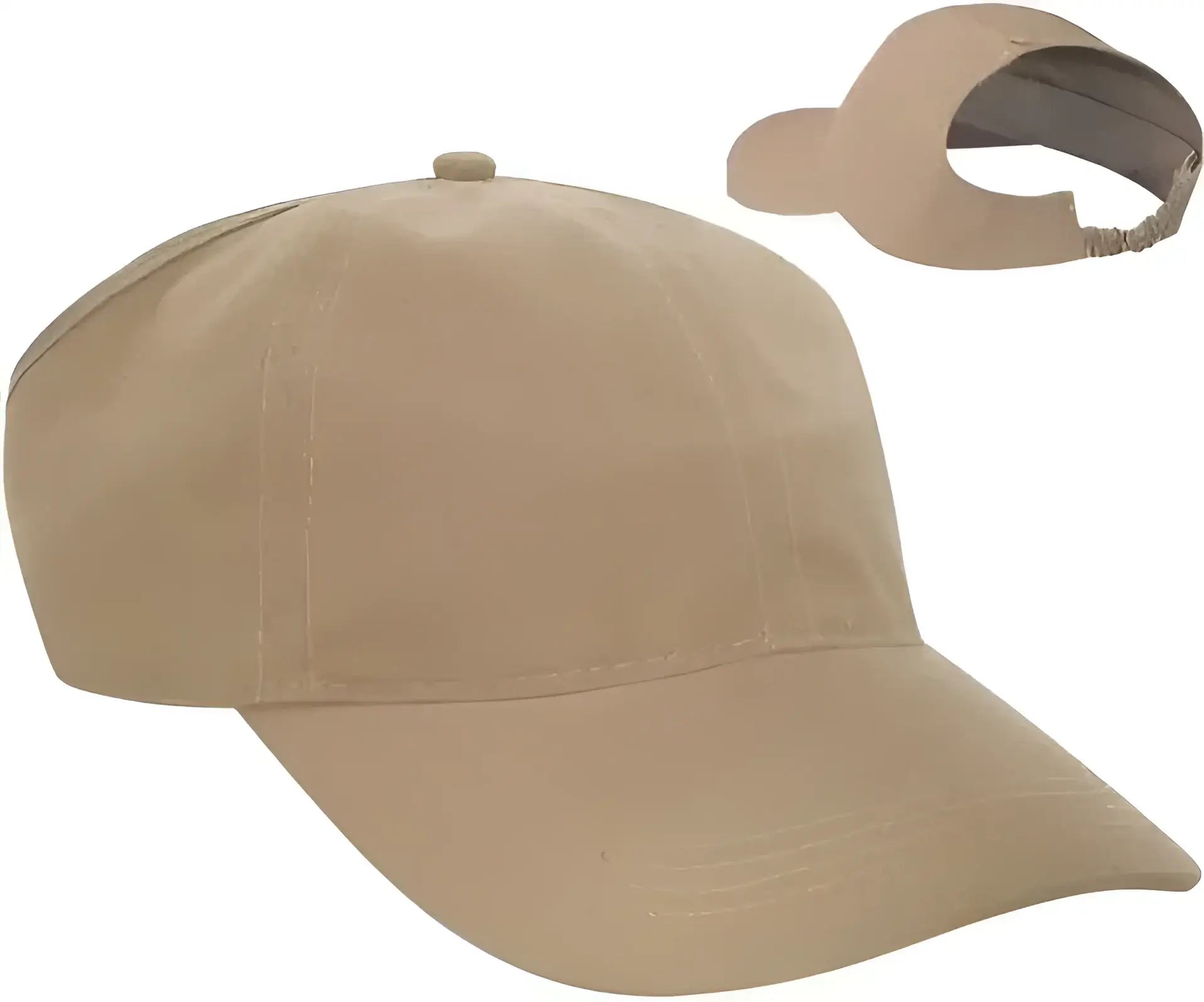 OTTO 69 291 Brushed Cotton Twill Ponytail Low Profile Pro Style Soft Crown Cap Khaki Khaki / S/M