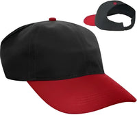 OTTO 69-291 Brushed Cotton Twill Ponytail Low Profile Pro Style Soft Crown Cap - Red Black - Red Black / S/M