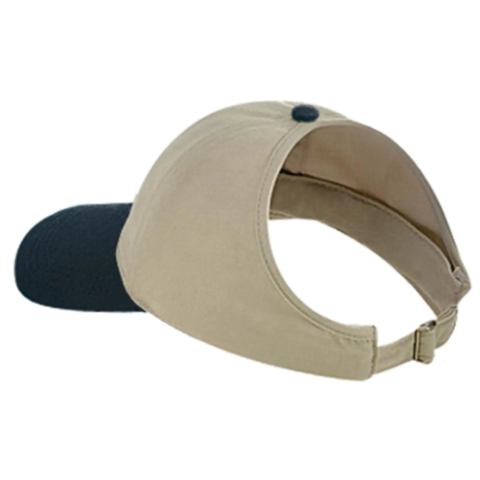 OTTO 69-359 4 Panel Ponytail Cap - Blk/Kha - Blk/Kha / 6 1/2’’ - 7 5/8’’