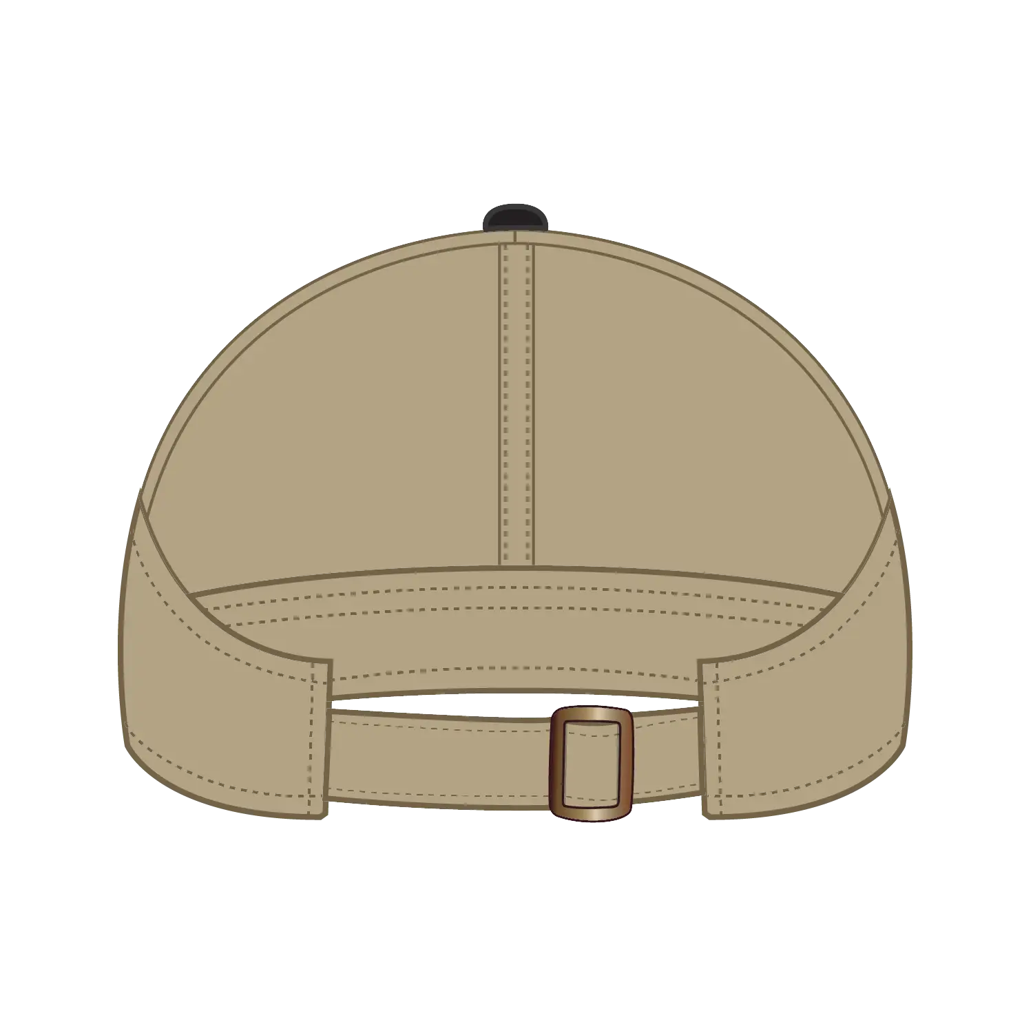 OTTO 69-359 4 Panel Ponytail Cap - Blk/Kha - Blk/Kha / 6 1/2’’ - 7 5/8’’