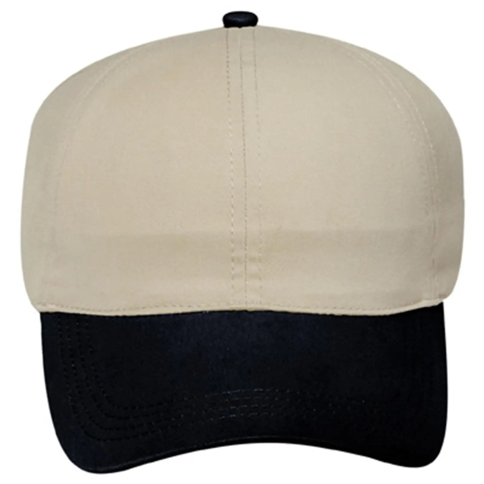 OTTO 69-359 4 Panel Ponytail Cap - Blk/Kha - Blk/Kha / 6 1/2’’ - 7 5/8’’