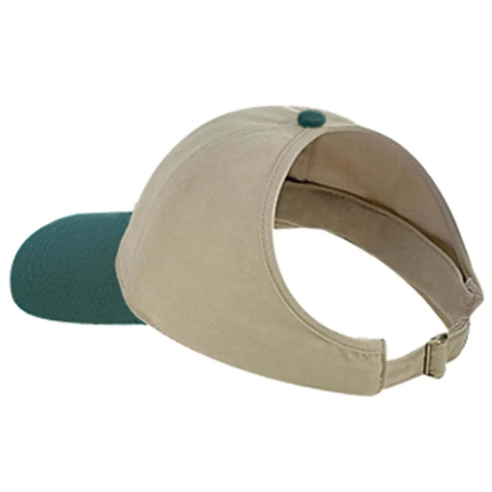 OTTO 69-359 4 Panel Ponytail Cap - Dk.Grn/Kha - Dk.Grn/Kha / 6 1/2’’ - 7 5/8’’