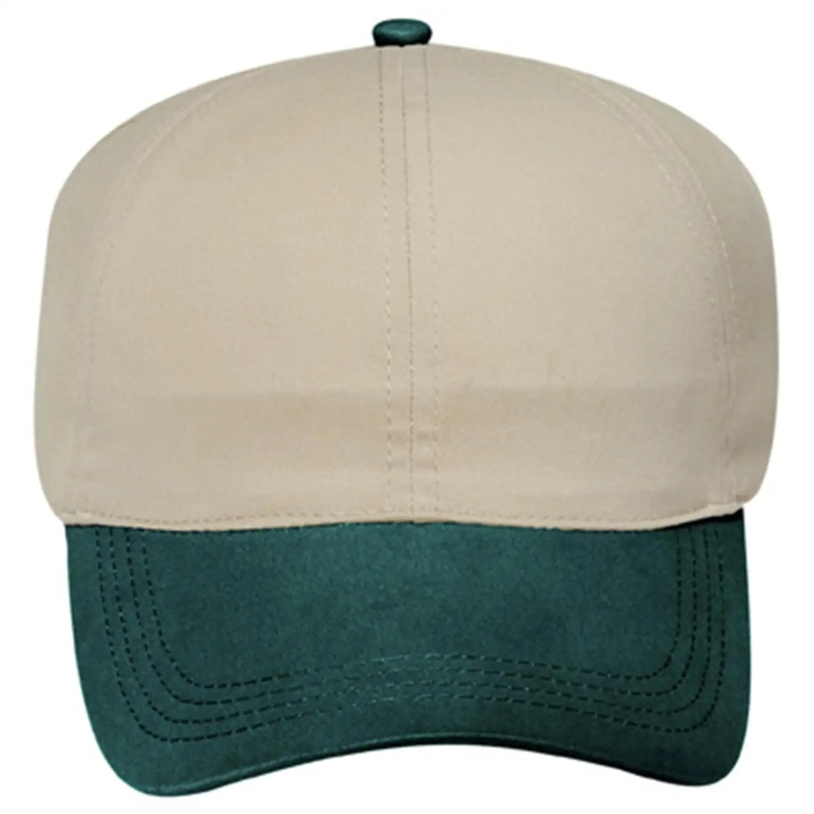 OTTO 69-359 4 Panel Ponytail Cap - Dk.Grn/Kha - Dk.Grn/Kha / 6 1/2’’ - 7 5/8’’