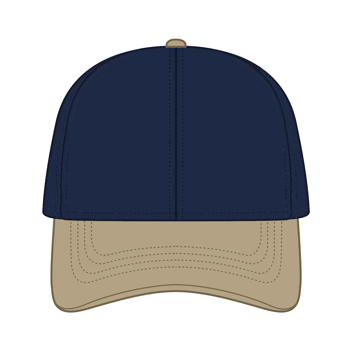 OTTO 69-359 4 Panel Ponytail Cap - Kha/Nvy - Kha/Nvy / 6 1/2’’ - 7 5/8’’