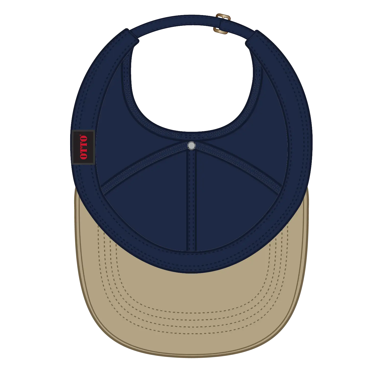 OTTO 69-359 4 Panel Ponytail Cap - Kha/Nvy - Kha/Nvy / 6 1/2’’ - 7 5/8’’