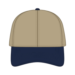 OTTO 69-359 4 Panel Ponytail Cap - Nvy/Kha - Nvy/Kha / 6 1/2’’ - 7 5/8’’