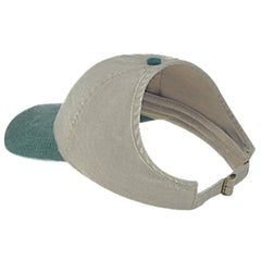 OTTO 69-382 4 Panel Ponytail Cap - Dk.Grn/Kha - Dk.Grn/Kha / 6 1/2’’ - 7 5/8’’